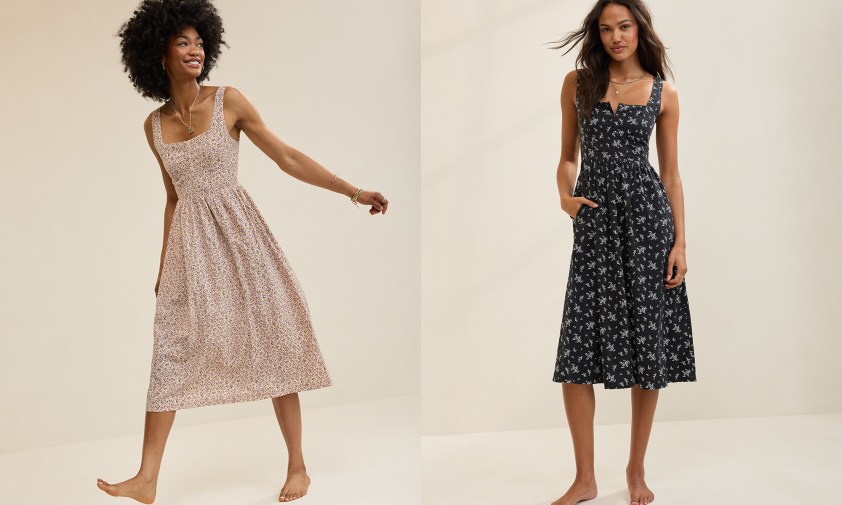 Two women wearing Aerie dresses.